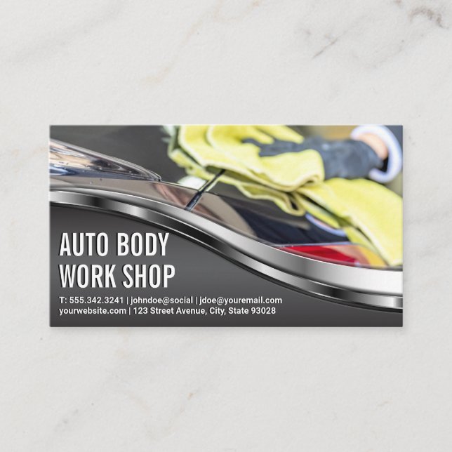 Auto Body Shop | Car Cleaning Tail Light Business Card (Front)