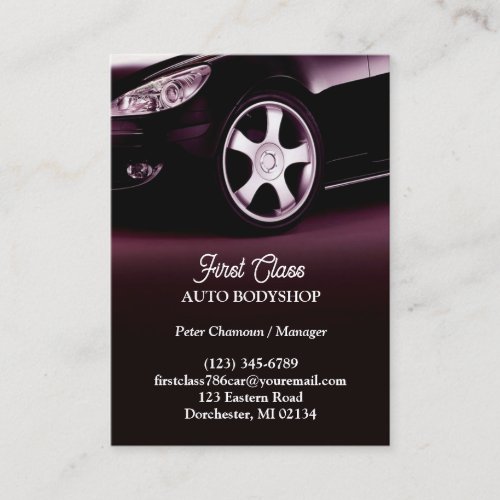 Auto Body Shop Chubby Business Card