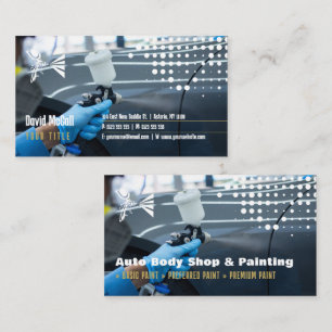 Auto Body Shop & Painting   Paint Sprayer Business Card