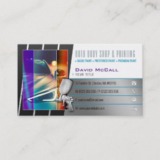 Auto Body Shop & Painting | Paint Sprayer Business Card