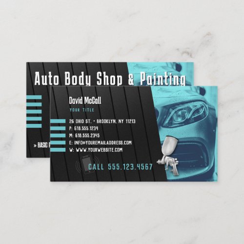 Auto Body Shop  Painting  Paint Sprayer Business Card