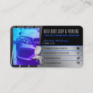 Auto Body Shop & Painting   Paint Sprayer Business Card