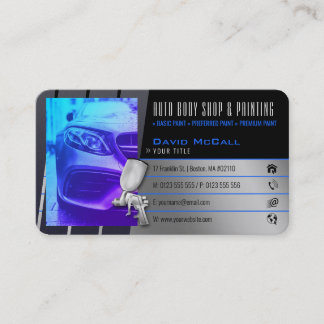 Auto Body Shop & Painting | Paint Sprayer Business Card