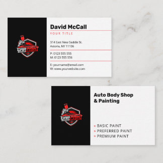 Auto Body Shop & Painting | Paint Sprayer Business Card