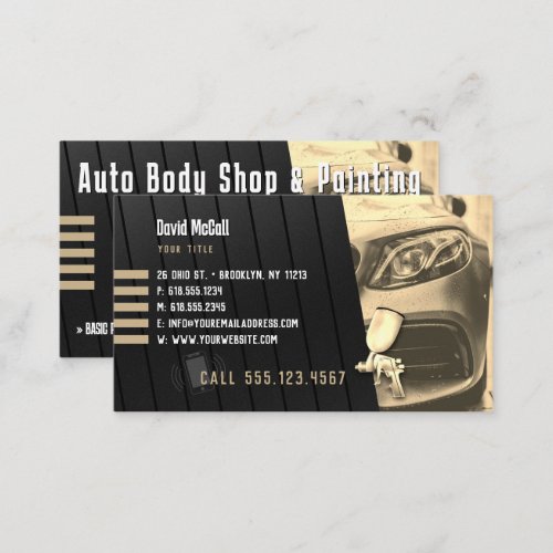 Auto Body Shop  Painting  Paint Sprayer Business Card