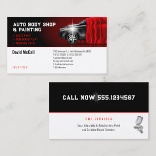 Auto Body Shop & Painting Paint Sprayer Business Card