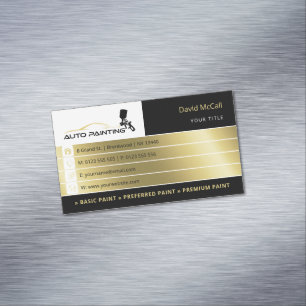 Auto Body Shop & Painting   Paint Sprayer Business Card Magnet