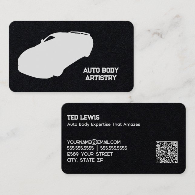 Auto Body Shop QR Business Card (Front/Back)