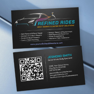 Auto Body Work Custom Car Paint Business Card