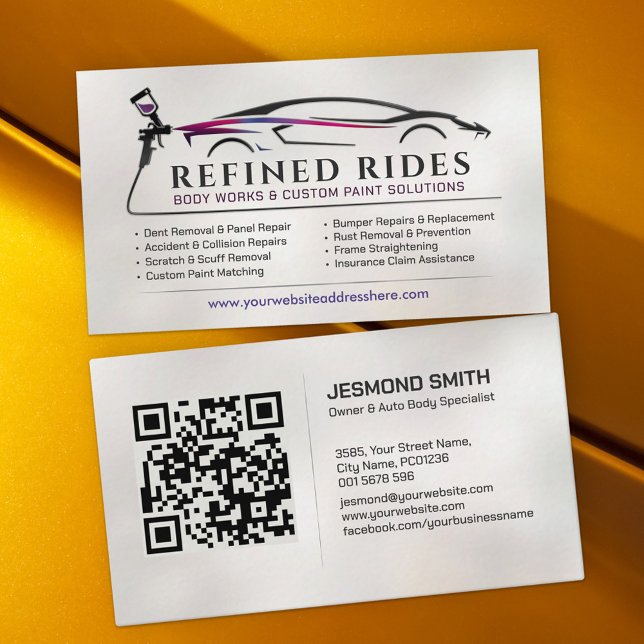 Auto Body Work Custom Car Paint Business Card (Creator Uploaded)