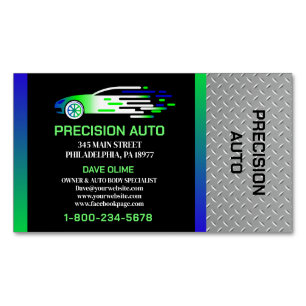 Auto Body Work Custom Car Paint Detailing Collison Business Card Magnet