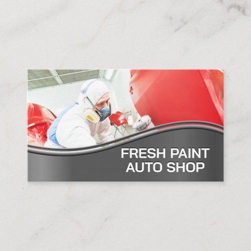 Auto Body  Worker Spray_painting Car Business Card