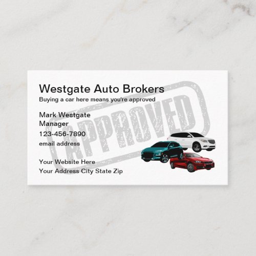 Auto Broker Car Dealer Business Card