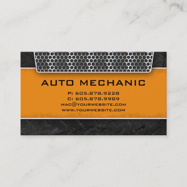 Auto Business Card Carbon Filter Construction (Front)