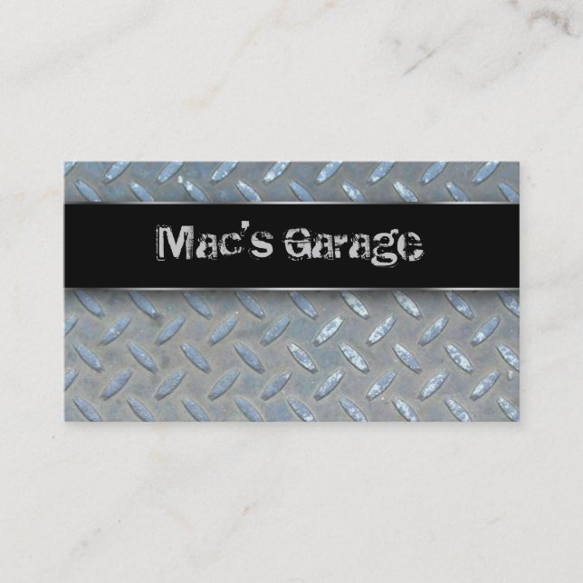 Auto Business Card Construction Contractor Metal (Front)
