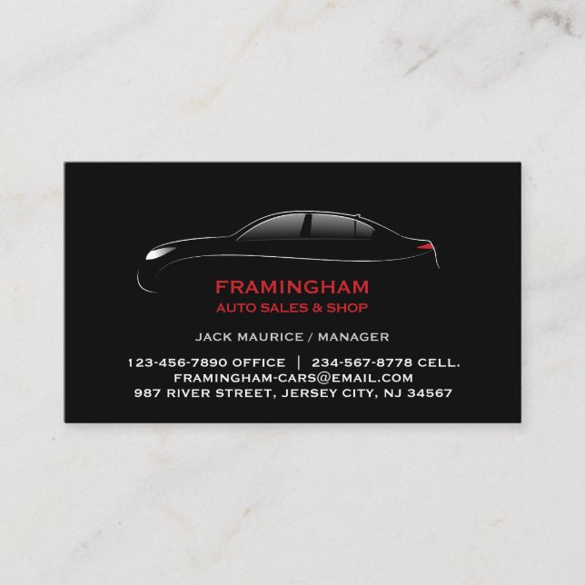 Auto Car Dealer Business Card Template (Front)