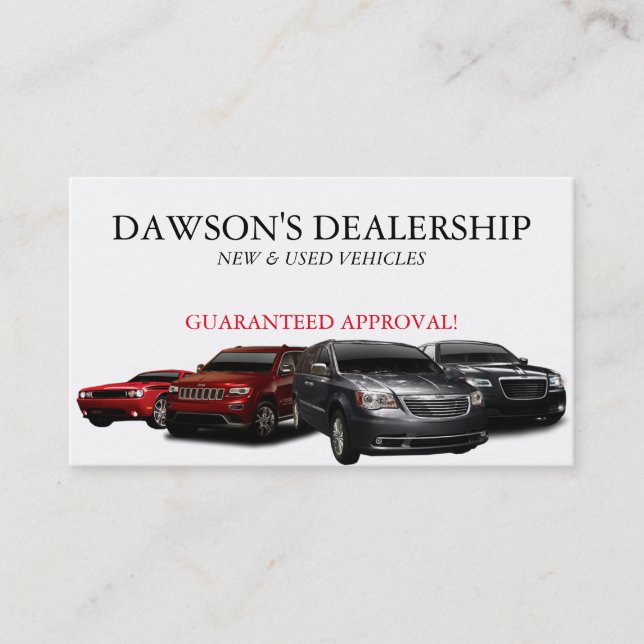 Auto, Car, Dealer Dealership Business Card (Front)