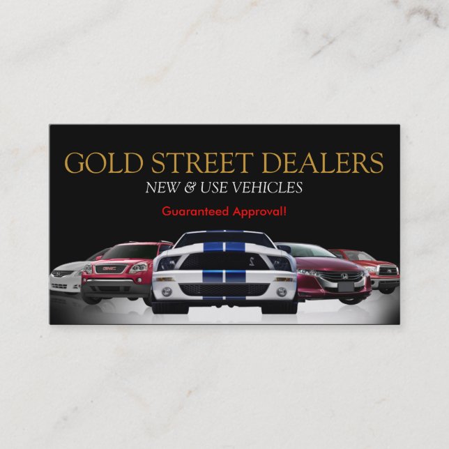Auto, Car, Dealer Dealership Business Card (Front)