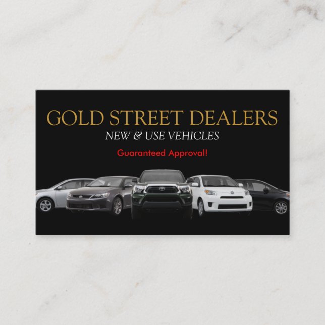 Auto, Car, Dealer Dealership Business Card (Front)