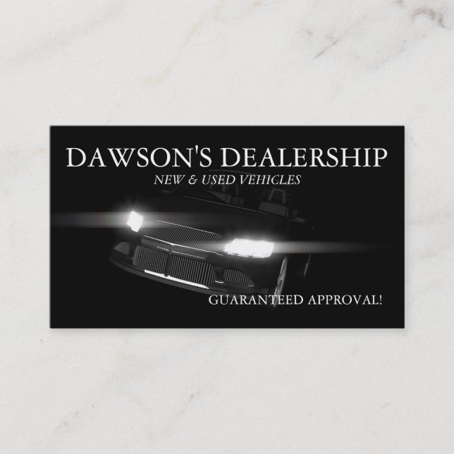 Auto, Car, Dealer Dealership Business Card (Front)