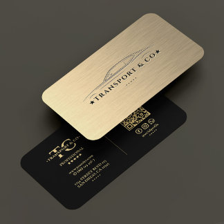 Auto Car Driver Transport Black Faux Gold Modern Business Card
