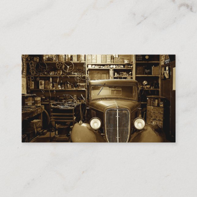Auto Car Mechanic Technician Repair Service Shop Business Card (Front)
