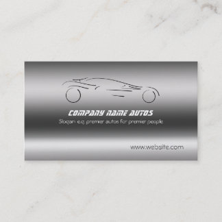 Auto Car on Brushed Steel - Sportscar Business Card