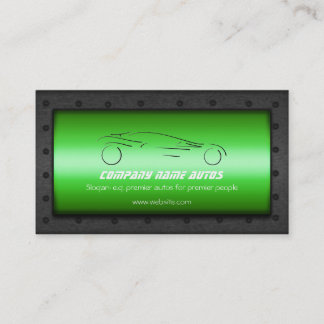 Auto Car on Emerald Green - Sportscar template Business Card