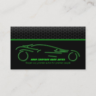Auto Car on Metallic - Green line Sportscar Business Card