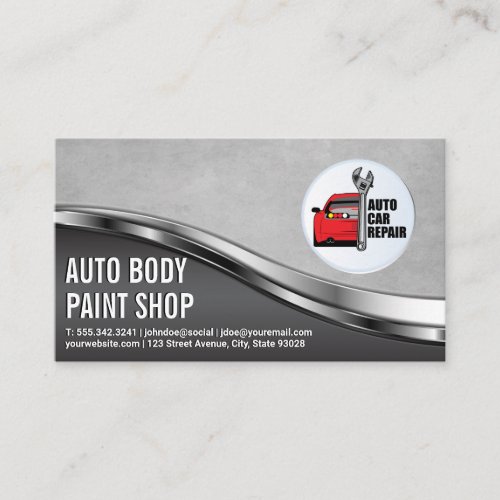 Auto Car Repair Logo  Mechanic Business Card