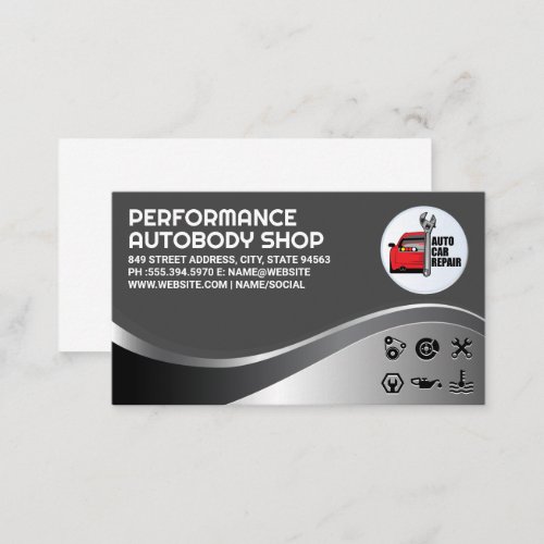 Auto Car Repair Logo  Mechanic Services Business Card