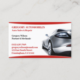 Auto Car Sales Business Card Template