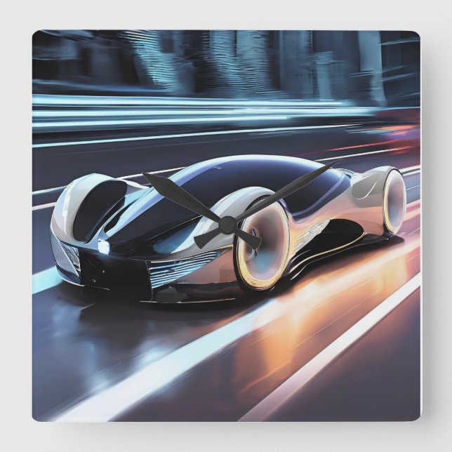 AUTO CAR SQUARE WALL CLOCK (Front)