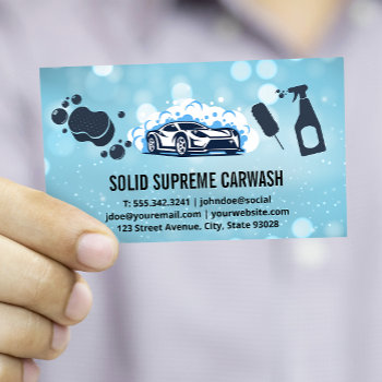 Auto Car Wash Cleaning Services Business Card by lovely_businesscards at Zazzle