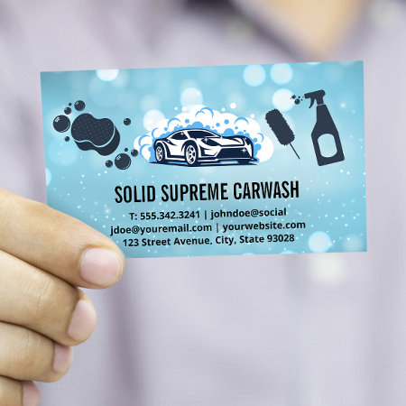 Auto Car Wash Cleaning Services Business Card
