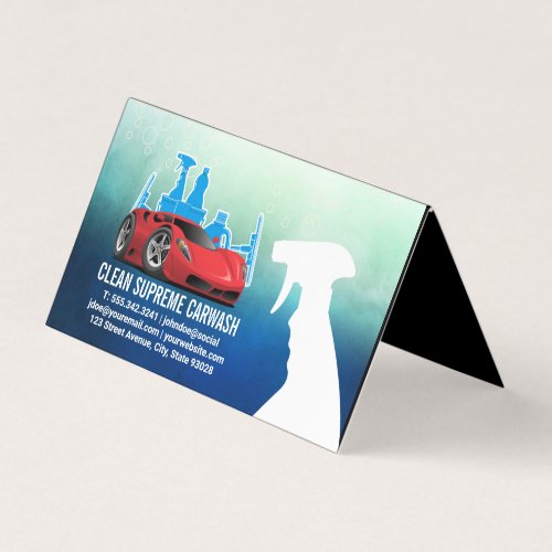 Auto Car Wash  Cleaning Supplies Business Card