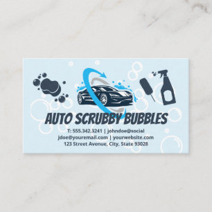 Auto Car Wash Cleaning Supplies Business Card