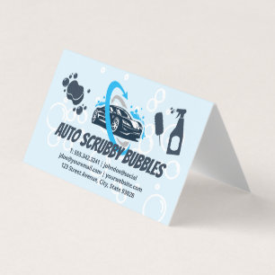 Auto Car Wash Cleaning Supplies Business Card