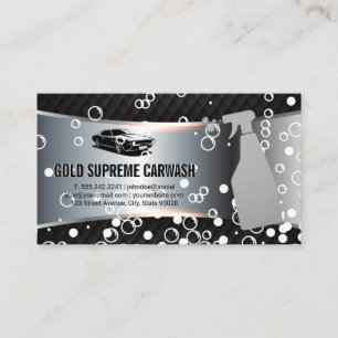 Auto Car Wash Logo   Soap Bubbles Business Card