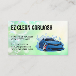 Auto Car Wash Services Business Card
