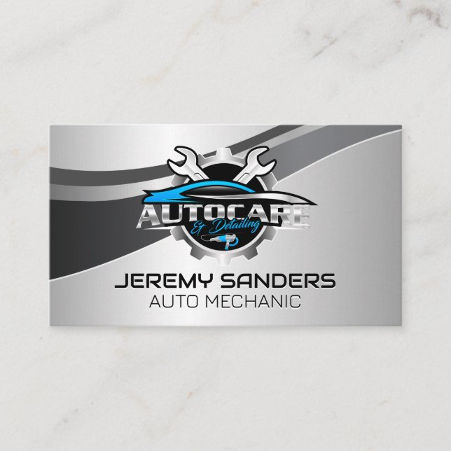 Auto Care Repair Logo | Wrenches Business Card (Front)