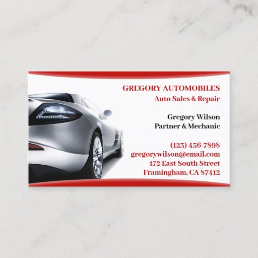 Customizable Auto Cars Business Card