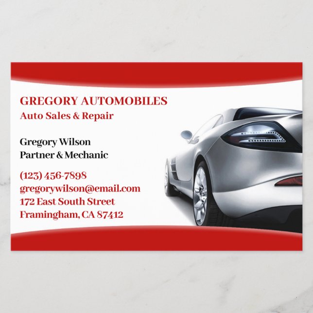 Auto Cars Flyer (Front)