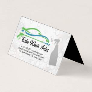 Auto Cleaning Spray Soap Bubbles Business Card