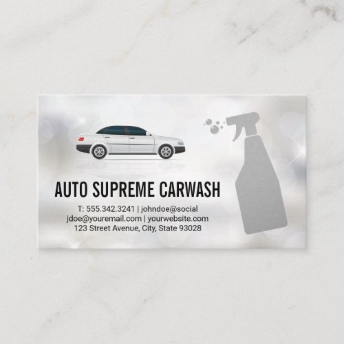 Auto Cleaning Spray  Sparkle Background  Business Card