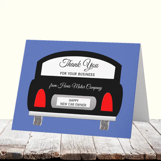 Auto Dealer Car Sales Thank You Note Card Zazzle