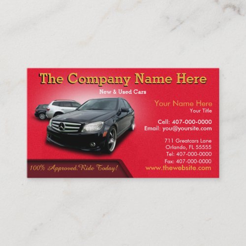 Auto Dealership Sales _ Auto Sales Double Sided Business Card