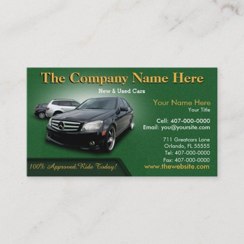 Auto Dealership Sales _ Auto Sales Double Sided Business Card