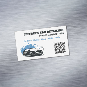 Auto Detailer Custom QR Business Card Magnet