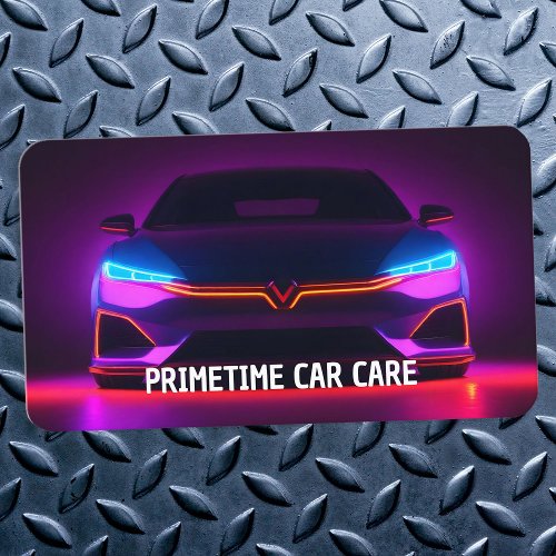 ️ Auto Detailer Neon Business Card